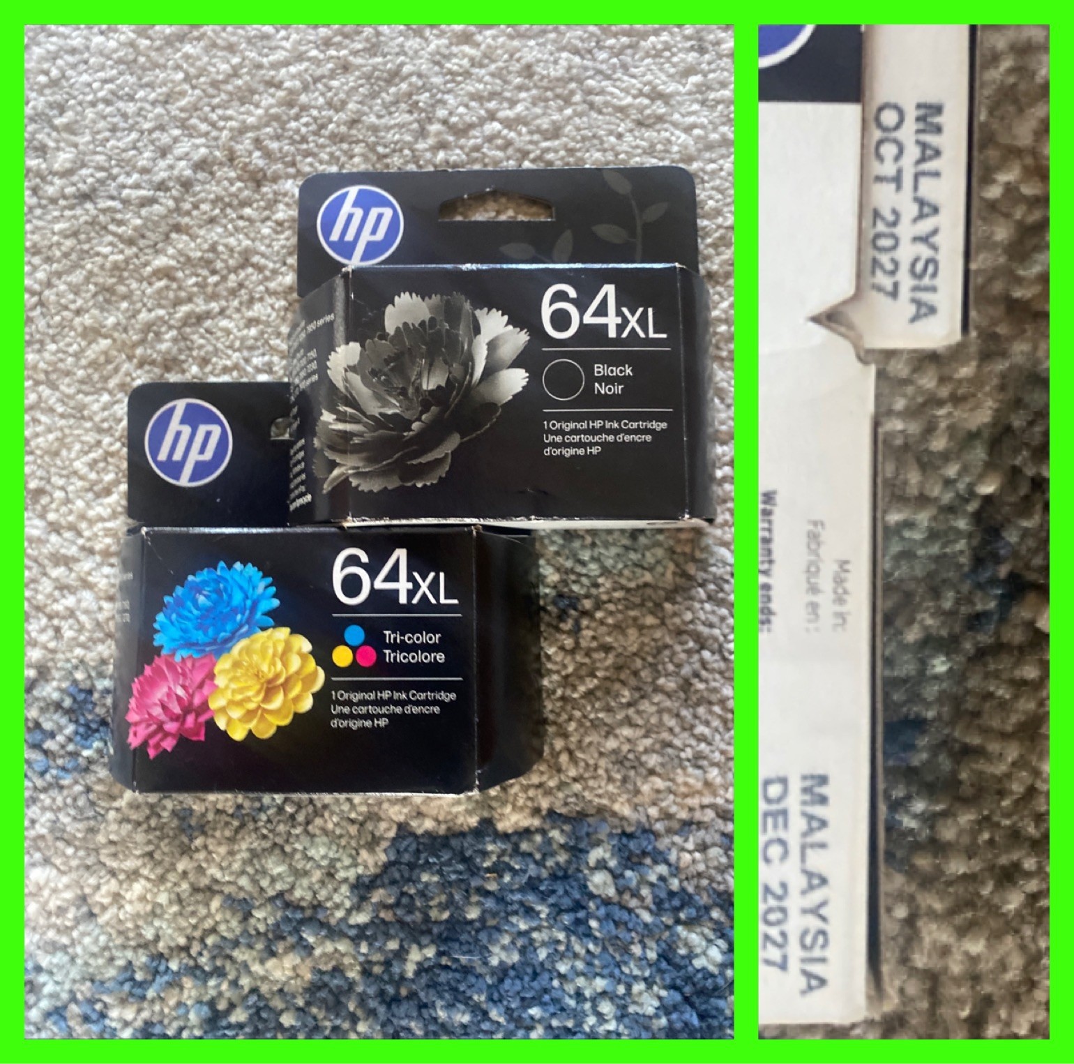 NEW - HP 64XL Black & Oem 64XL Color Ink Cartridge 2pk Combo 2027 Or 2028