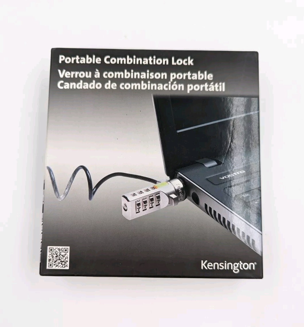 Kensington Portable Combination Cable Lock for Laptops & Other Devices (K64670)
