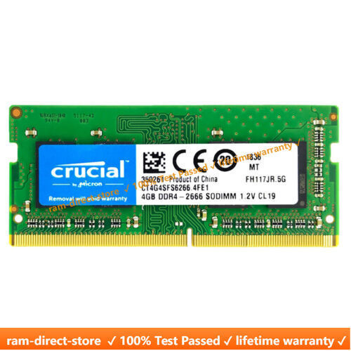 CRUCIAL 4GB DDR4 2666 PC4-21300 Laptop 260-Pin SODIMM Notebook Memory RAM 4G