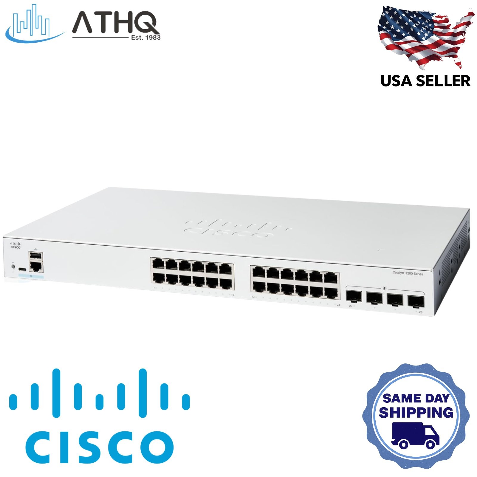 Cisco Catalyst C1200-24T-4G 24-Port Gigabit Managed Switch SFP Layer 3 Refresh