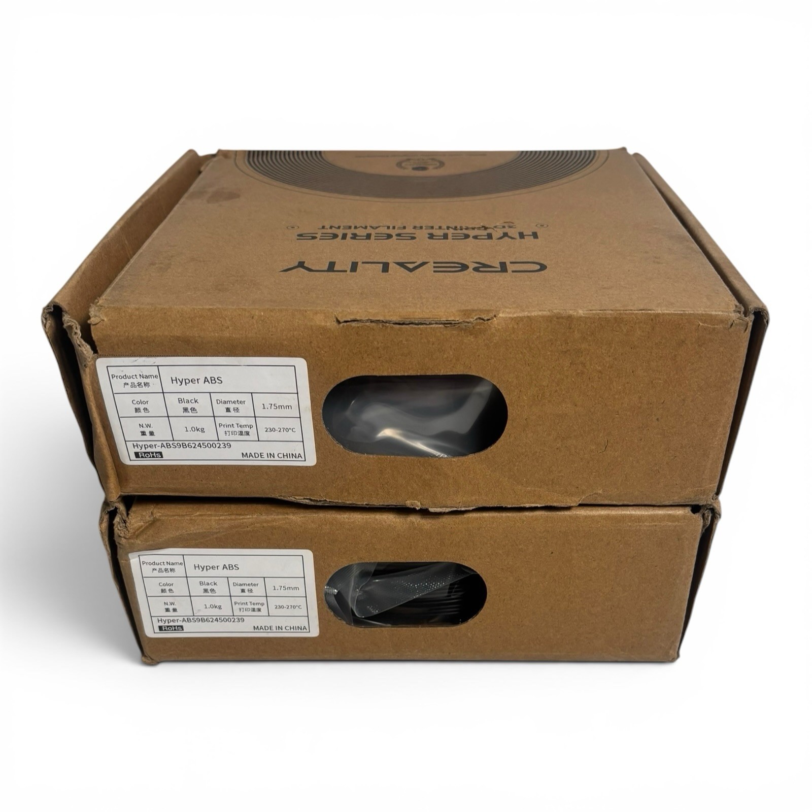 2-Pack Creality Hyper ABS Filament Black 1.75mm 1KG 3D Printer Filament