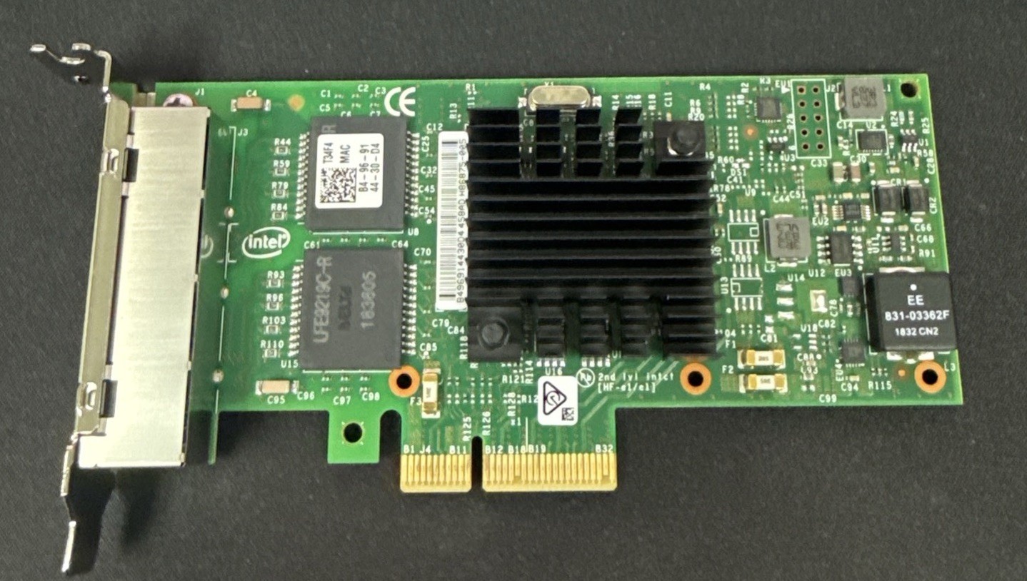 Dell 0T34F4 Intel I350-T4 Quad Port 1GbE RJ45 PCIe Network Adapter Low Profile