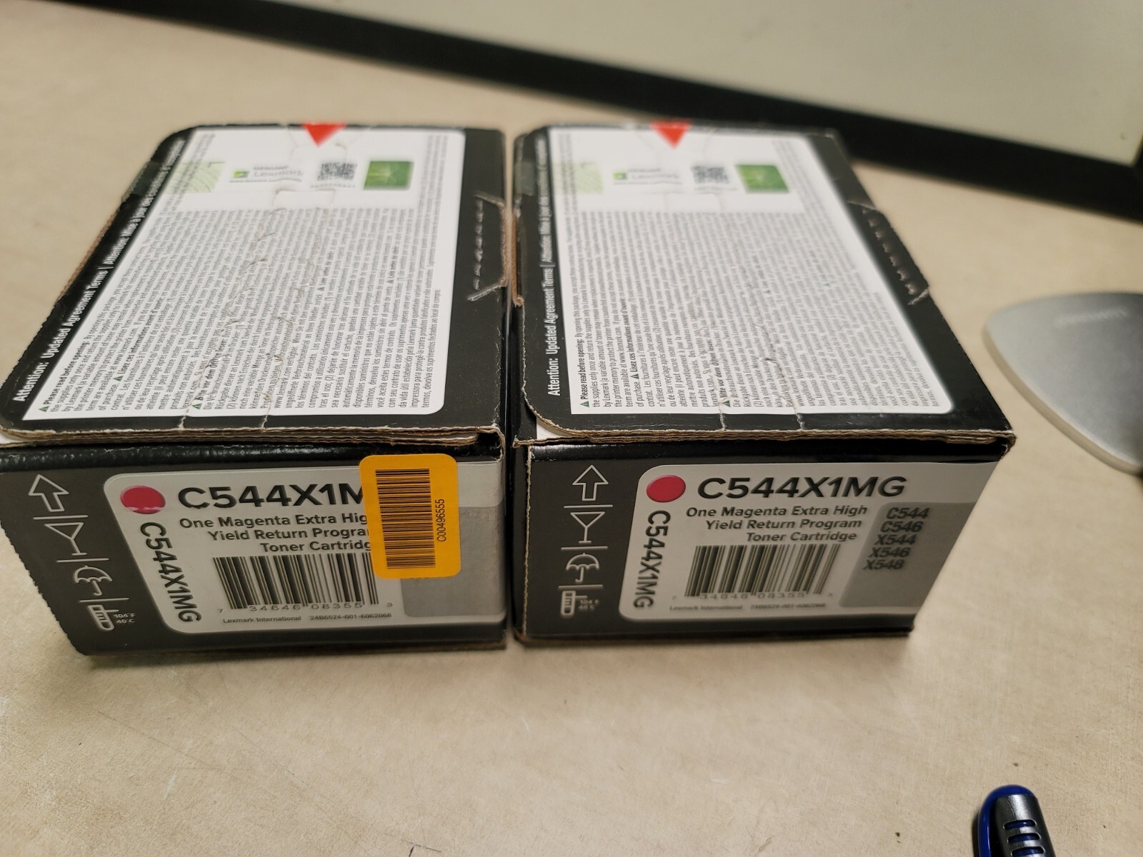 X2 LOT SEALED Genuine Lexmark C544X1MG Magenta Toner Cartridge Extra High Yield