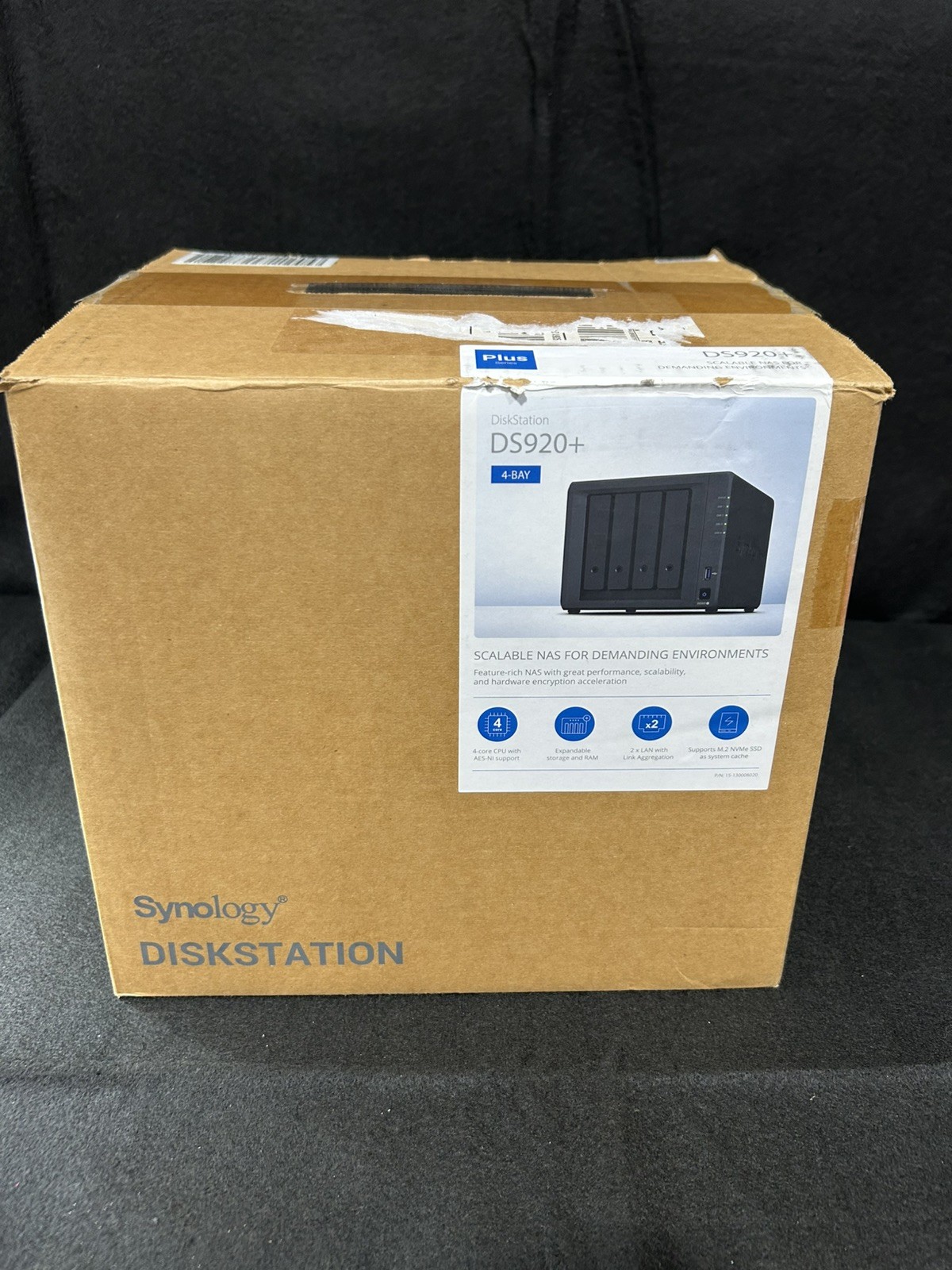 Synology DiskStation DS920+ 4-Bay NAS Storage System Open Box