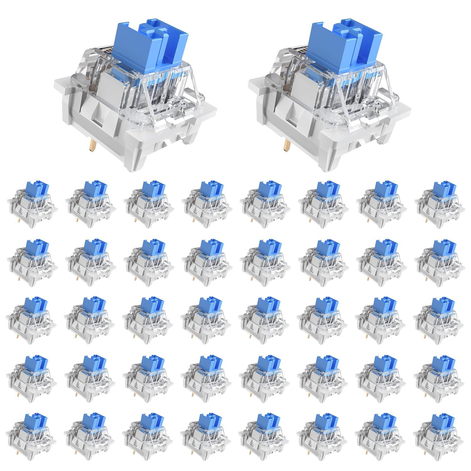Outemu 108PCS Blue Clicky Mechanical Keyboard Switches,3-Pin Hot-Swappable Pre-L