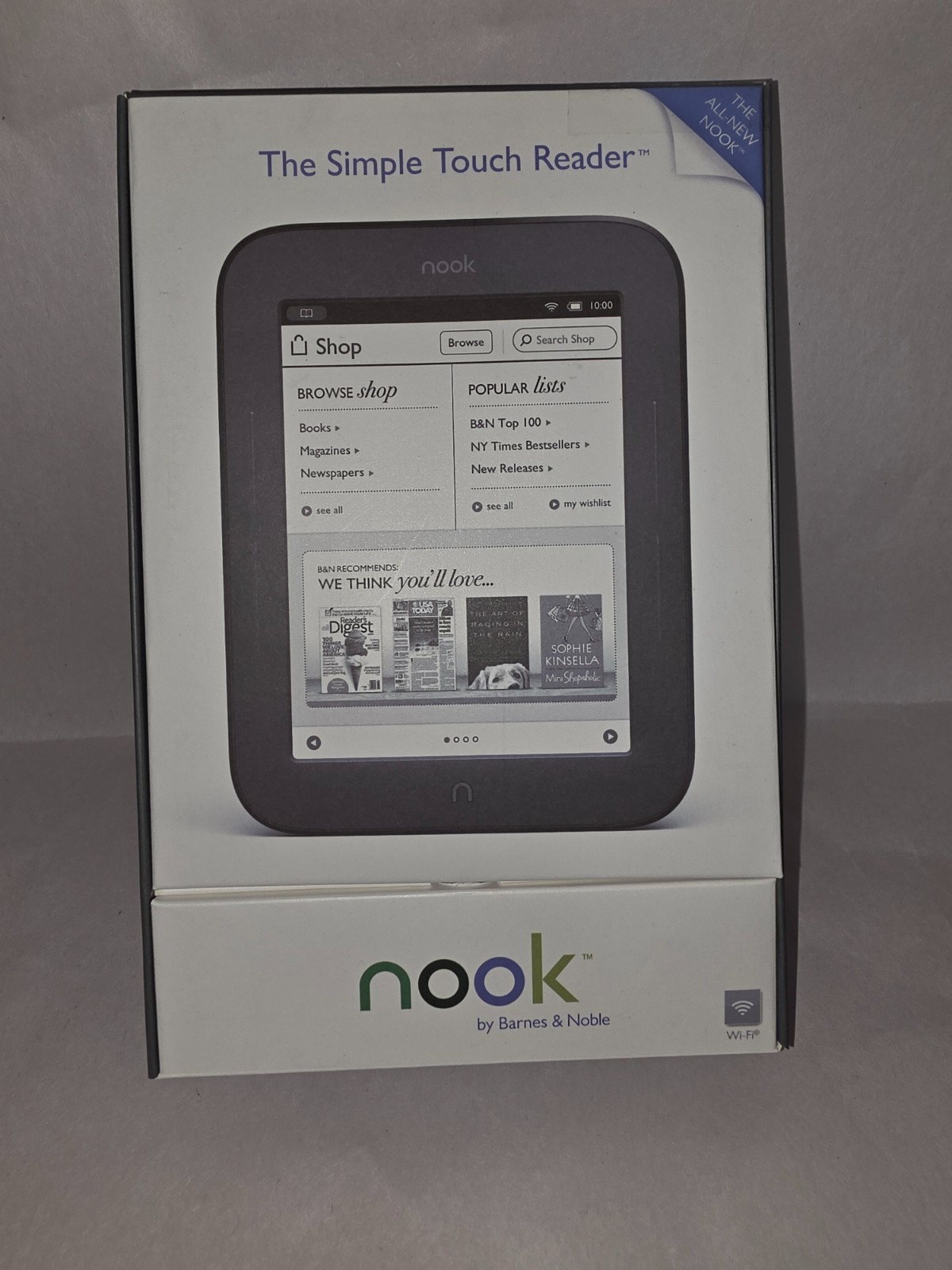Barnes & Noble Nook Simple Touch 2GB, Wi-Fi, 6in eBook Reader - Black