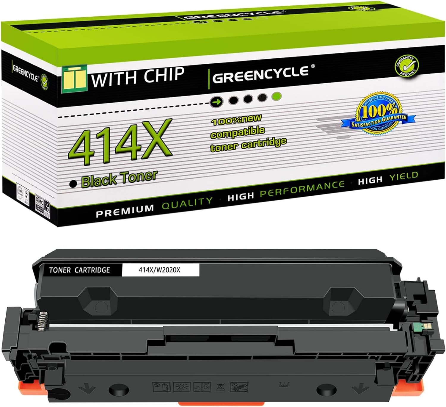 High-Yield 1-4PK W2020X 414X Black Toner Cartridge for HP M455dn M454dw M454dn