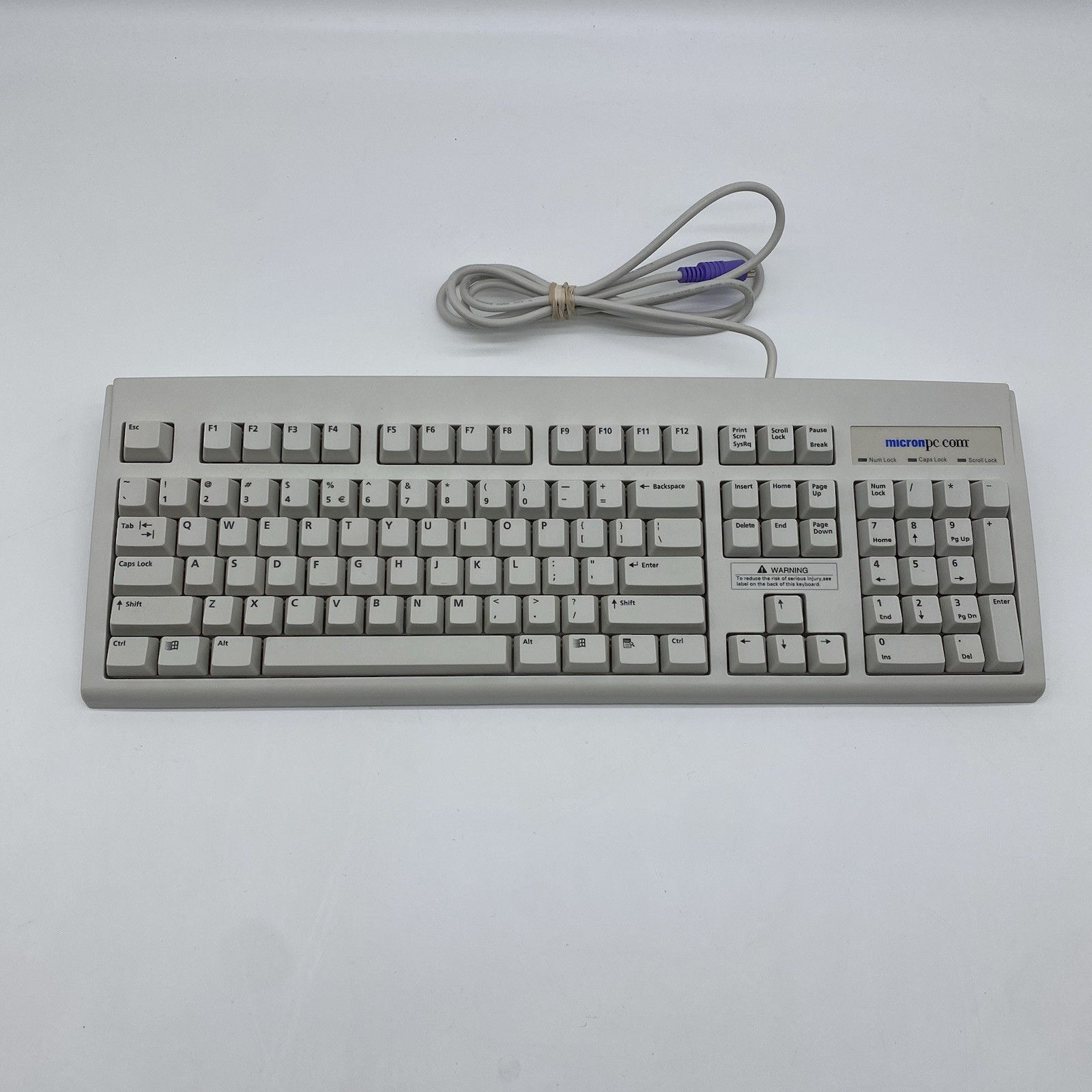 Retro Vintage Micron PC 5121 Windows Wired PS2 Keyboard New Old Stock