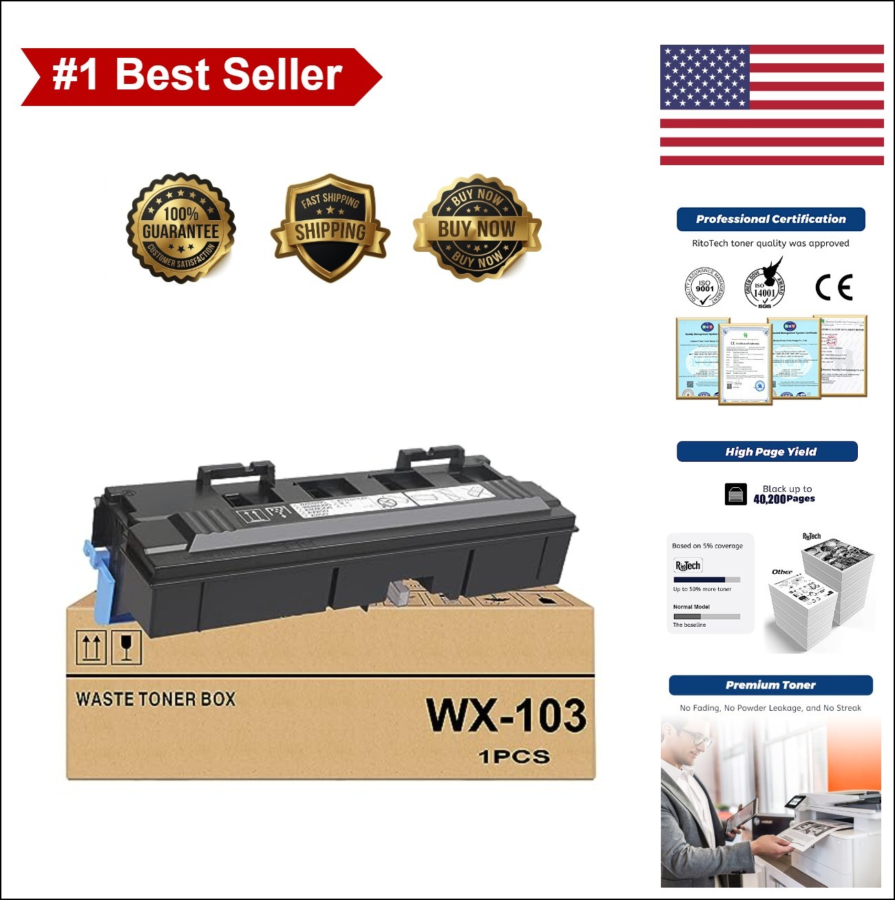 Waste Toner Box WX-103 Compatible Konica Minolta Bizhub 224e 284e 364e 368