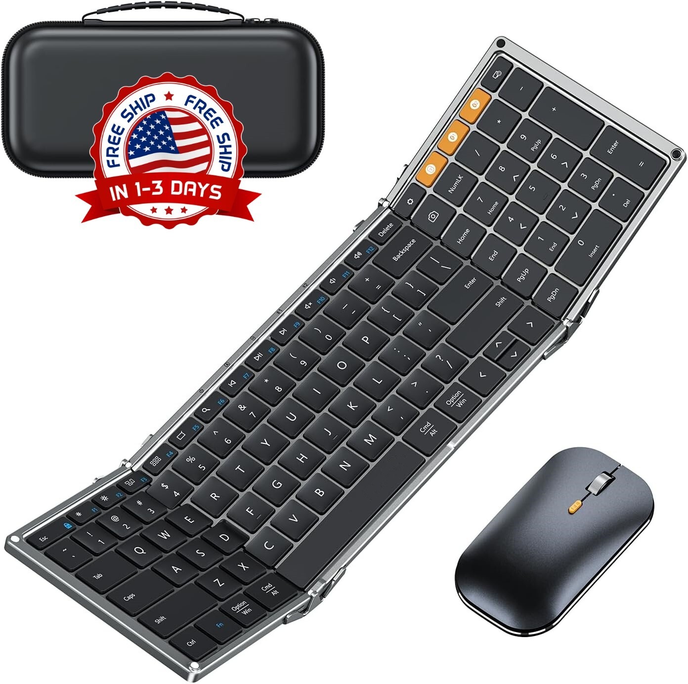 Teclado Bluetooth Plegable,Teclado Inalambrico Plegable para Android Windows iOS