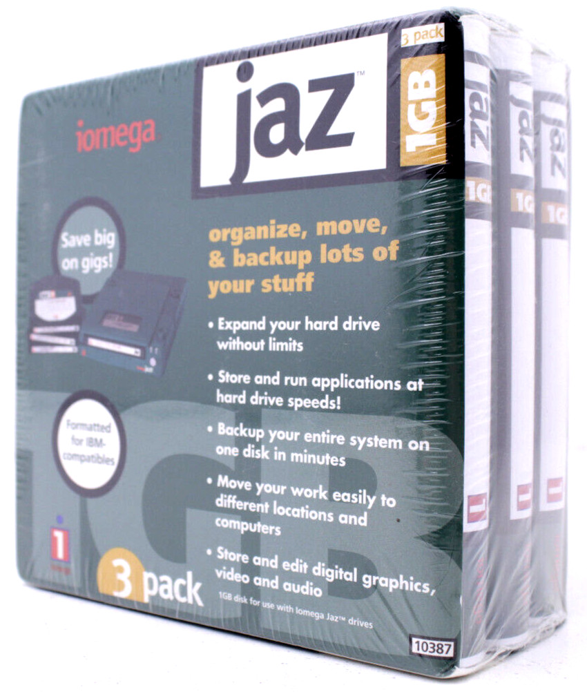 3 Pack of Iomega Jaz 1GB Disks IBM Formatted Item 10387