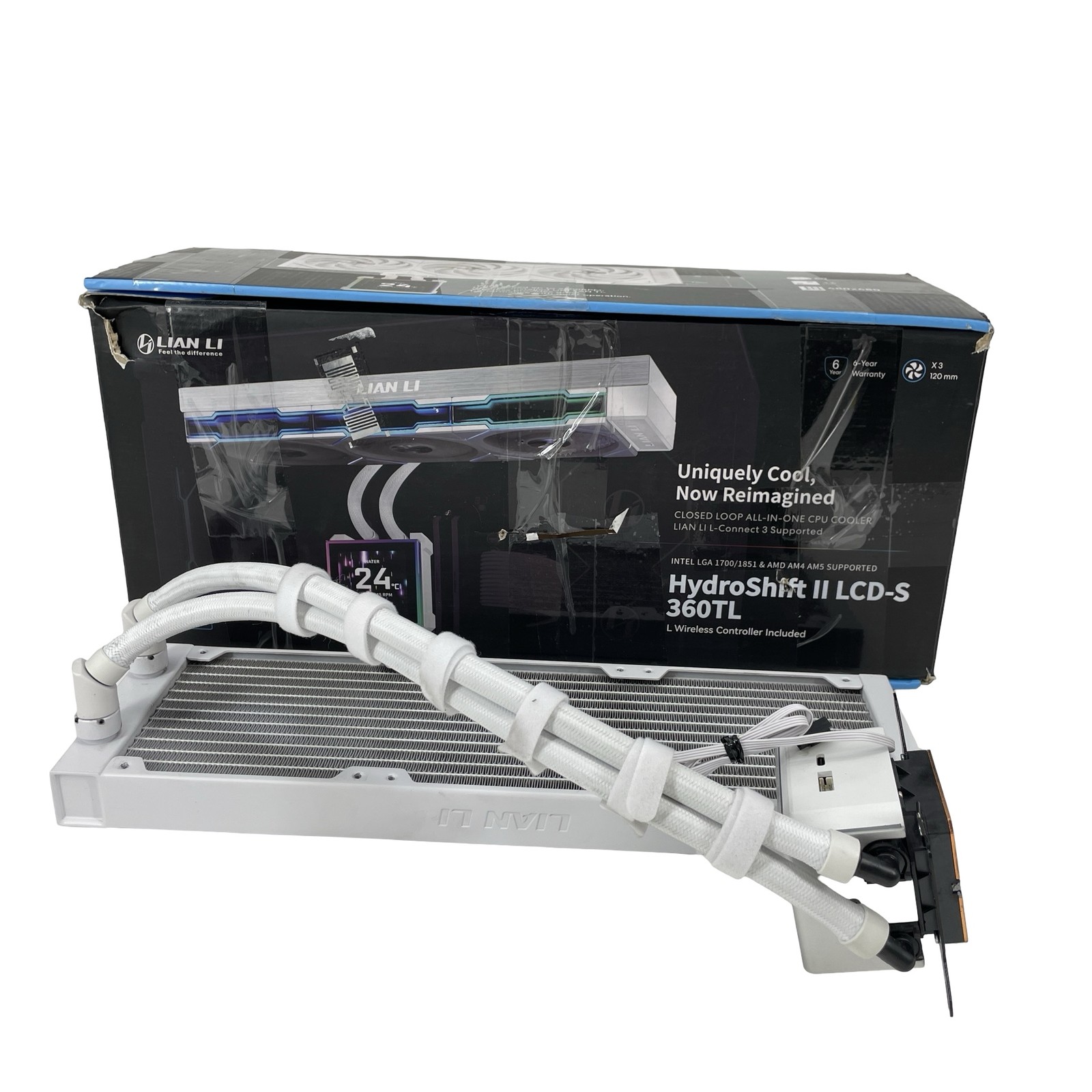 FOR PARTS Lian Li - Hydroshift II LCD-S 360 TL CPU Cooler 360mm White #P2130