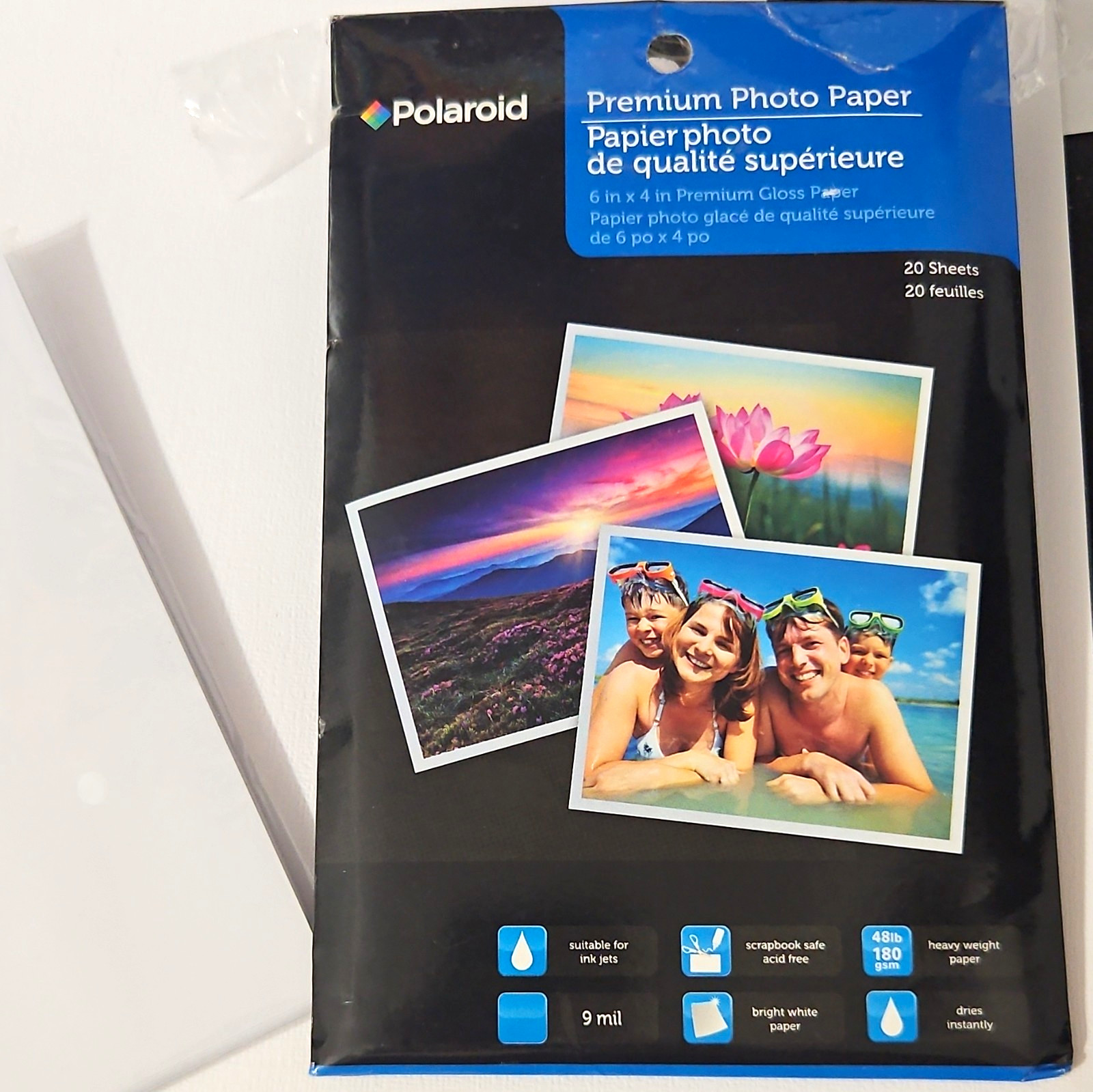 Polaroid Premium Glossy Photo Paper 6x4 in 29 Sheets 180 gsm Inkjet