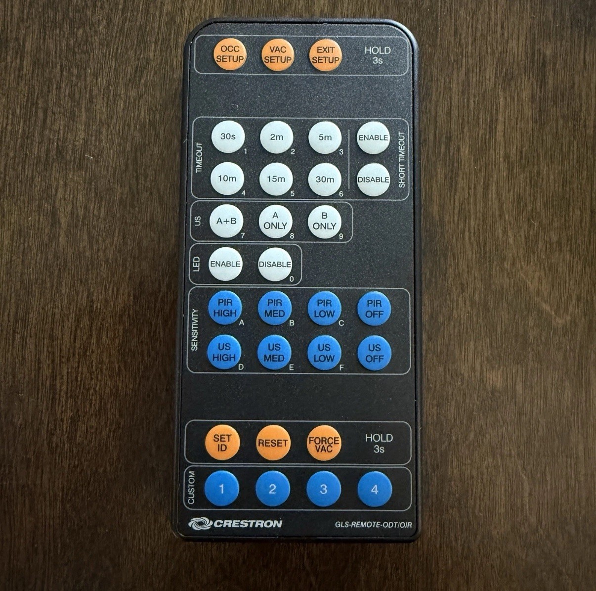 Crestron GLS-REMOTE-ODT/OIR  IR Remote for GLS Occupancy Sensors 6505250