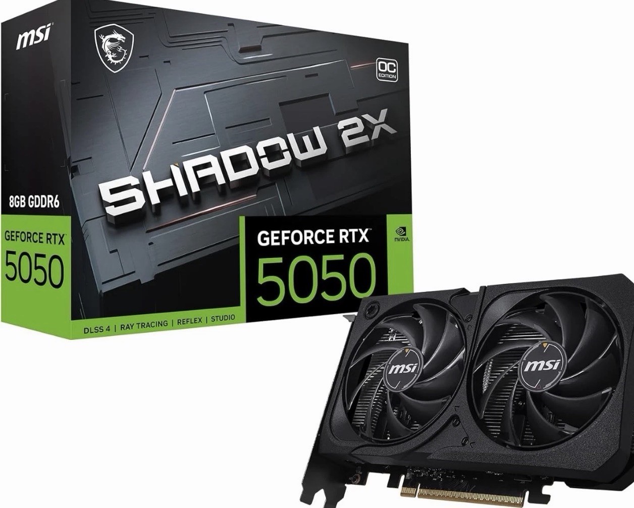 Msi Gaming RTX 5050 8G Shadow 2X OC Graphics Card 2617 MHz (8GB GDDR6,128-bit) ™