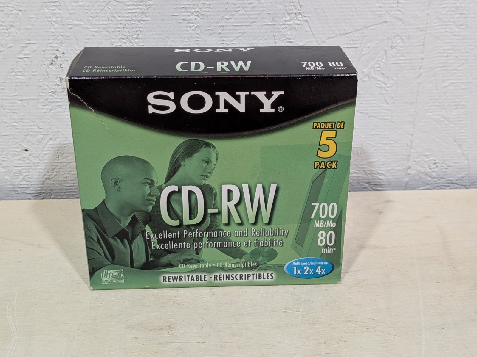 Sony CD-RW 5 Pack 700MB 80 Min Rewritable Discs Sealed New 5CDRW700L