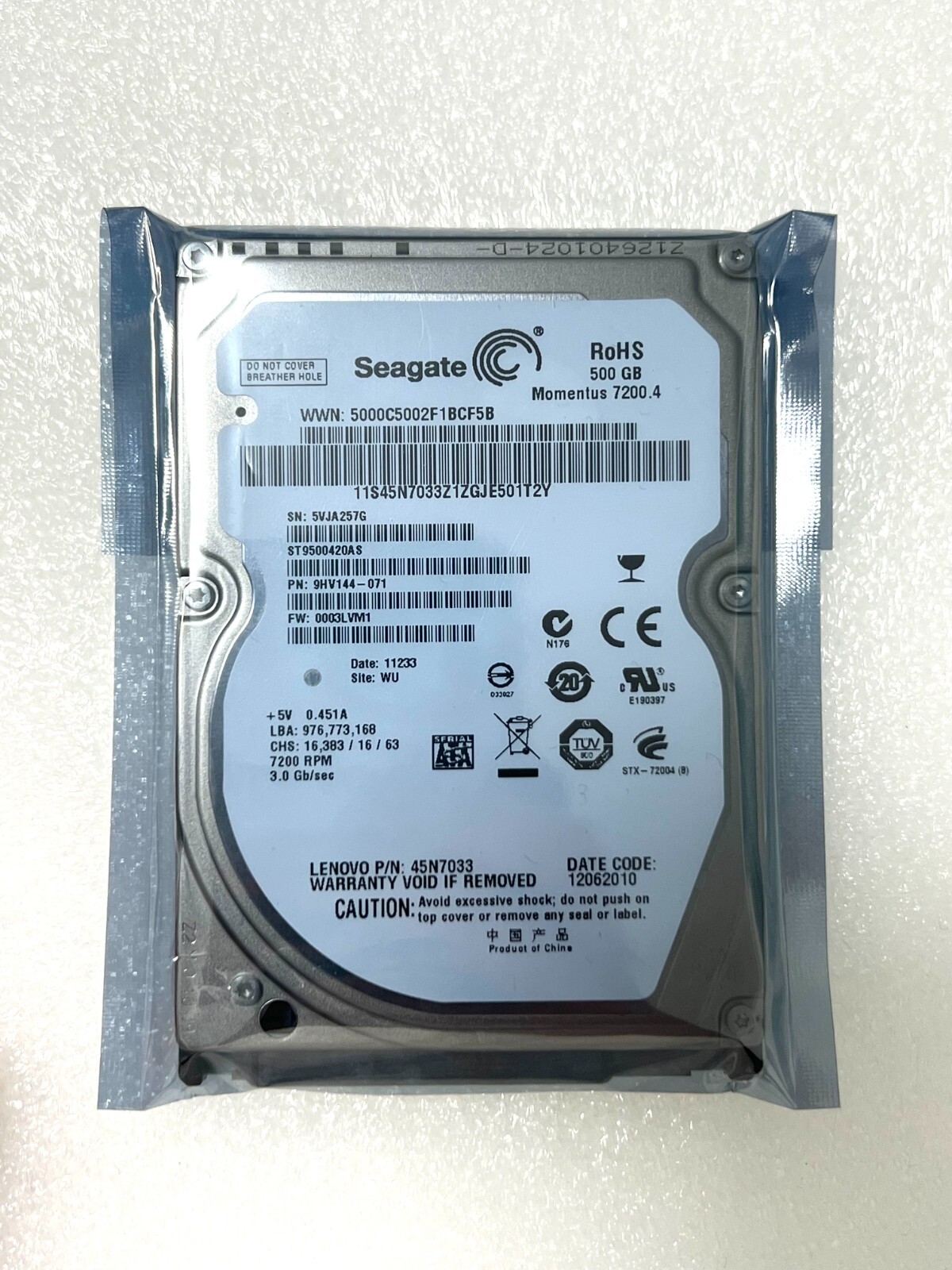 NEW Seagate Momentus ST9500420AS 500GB 7200RPM 2.5" SATAII Laptop Hard Drive