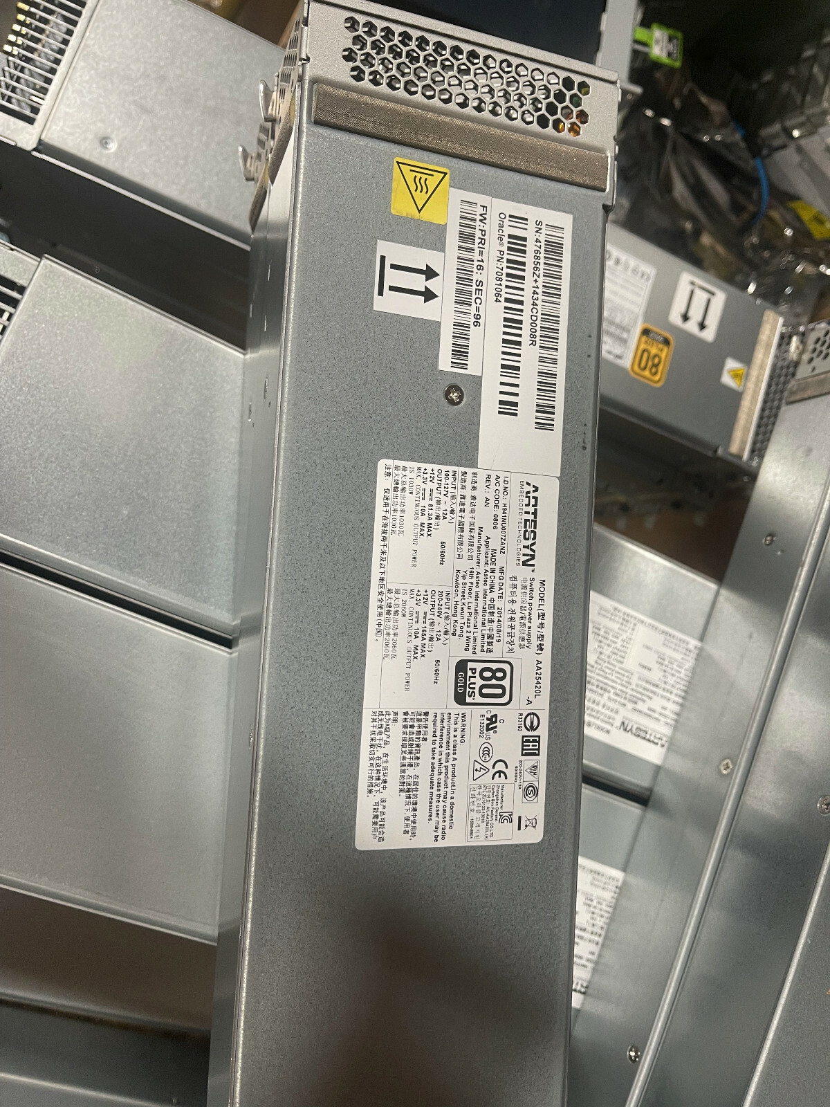 SUN/ORACLE 2X 7081064 T5-2 Type A239A 2000 Watt AC Input Power Supply