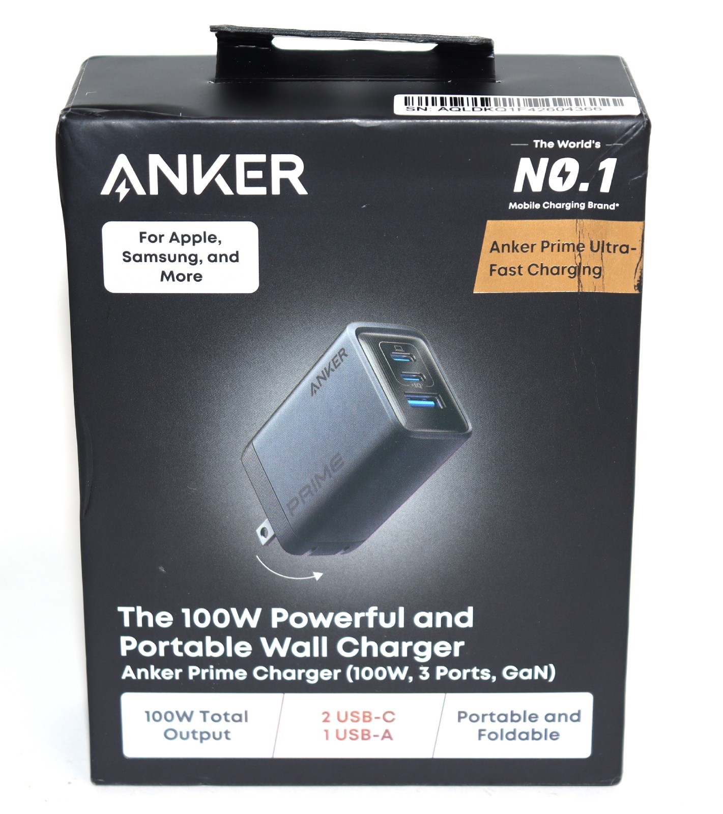 Anker A2688 100Watt 3-Port Multi-Device Ultra-Fast Charger - New OB