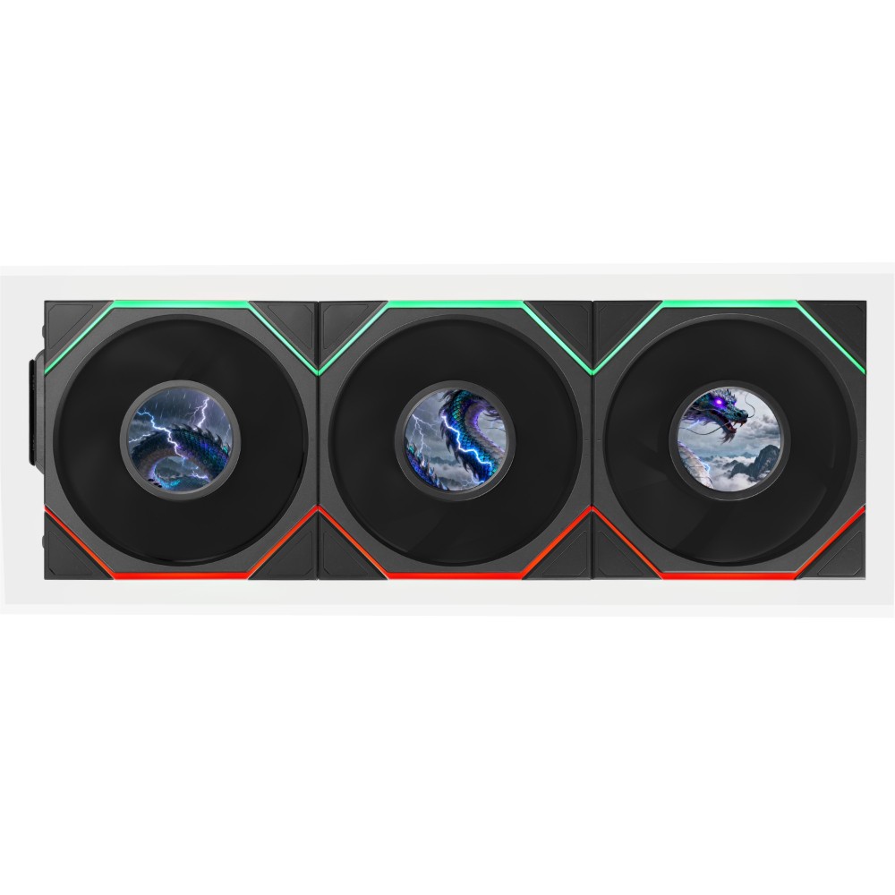 Lian Li UNI FAN TL LCD Flex 120mm Normal Blade ARGB Fan Black 3PCS 12TLLCD1F3B