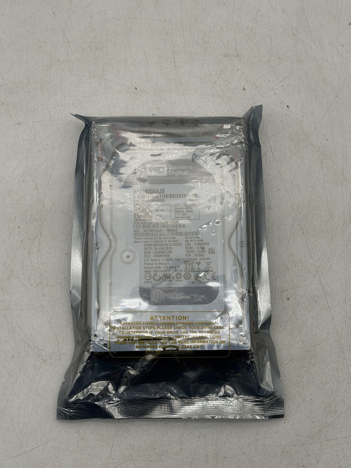 WD Caviar Blue 160GB SATA 3Gb/s 7200RPM 3.5 Desktop Hard Drive WD1600AAJS NEW