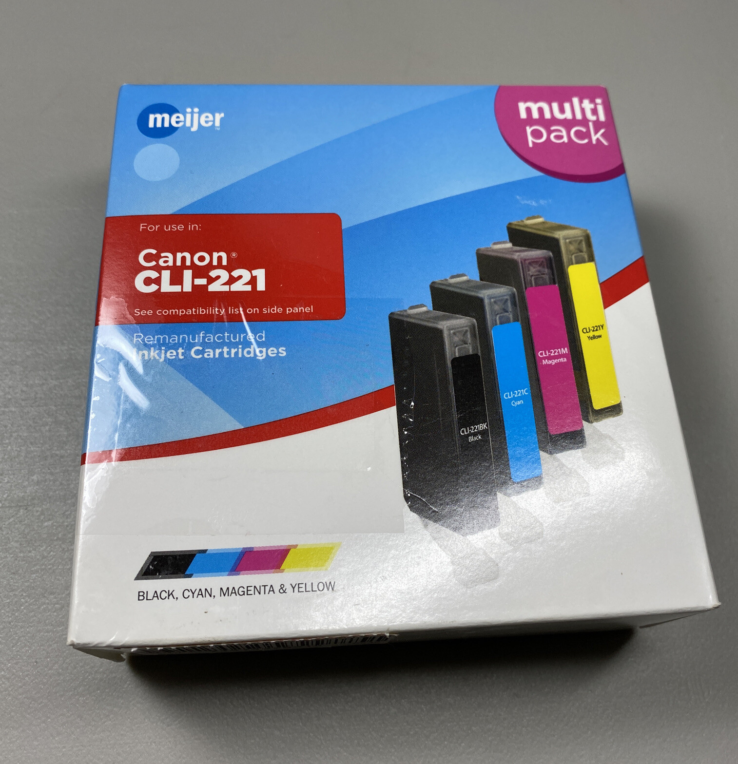 Meijer Remanufactured Ink Cartridge for Canon CLI-221 - BLACK & COLOR (MULTI)