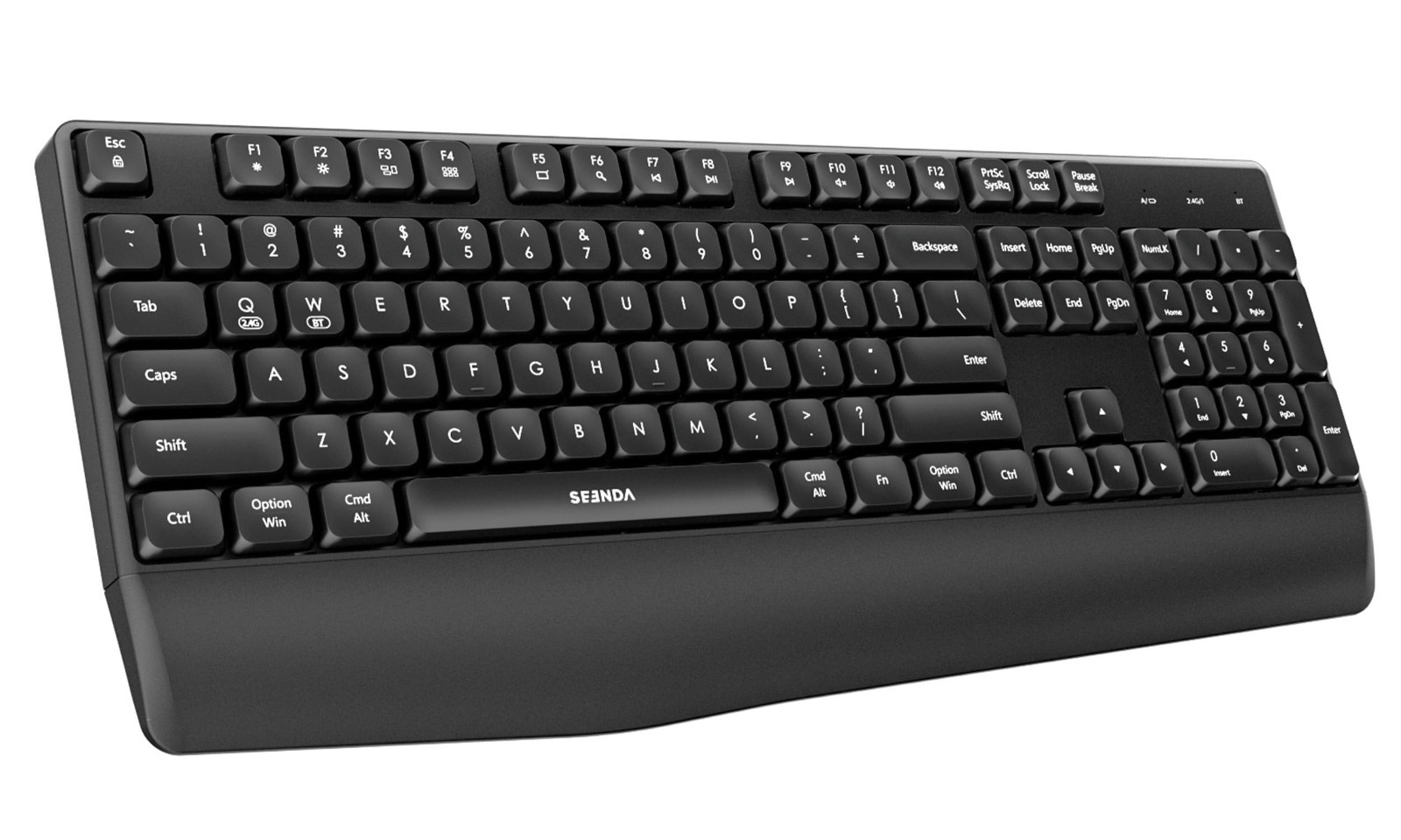 Seenda Bluetooth Wireless Keyboard, Wireless Ergonomic Keyboard with Wrist Rest