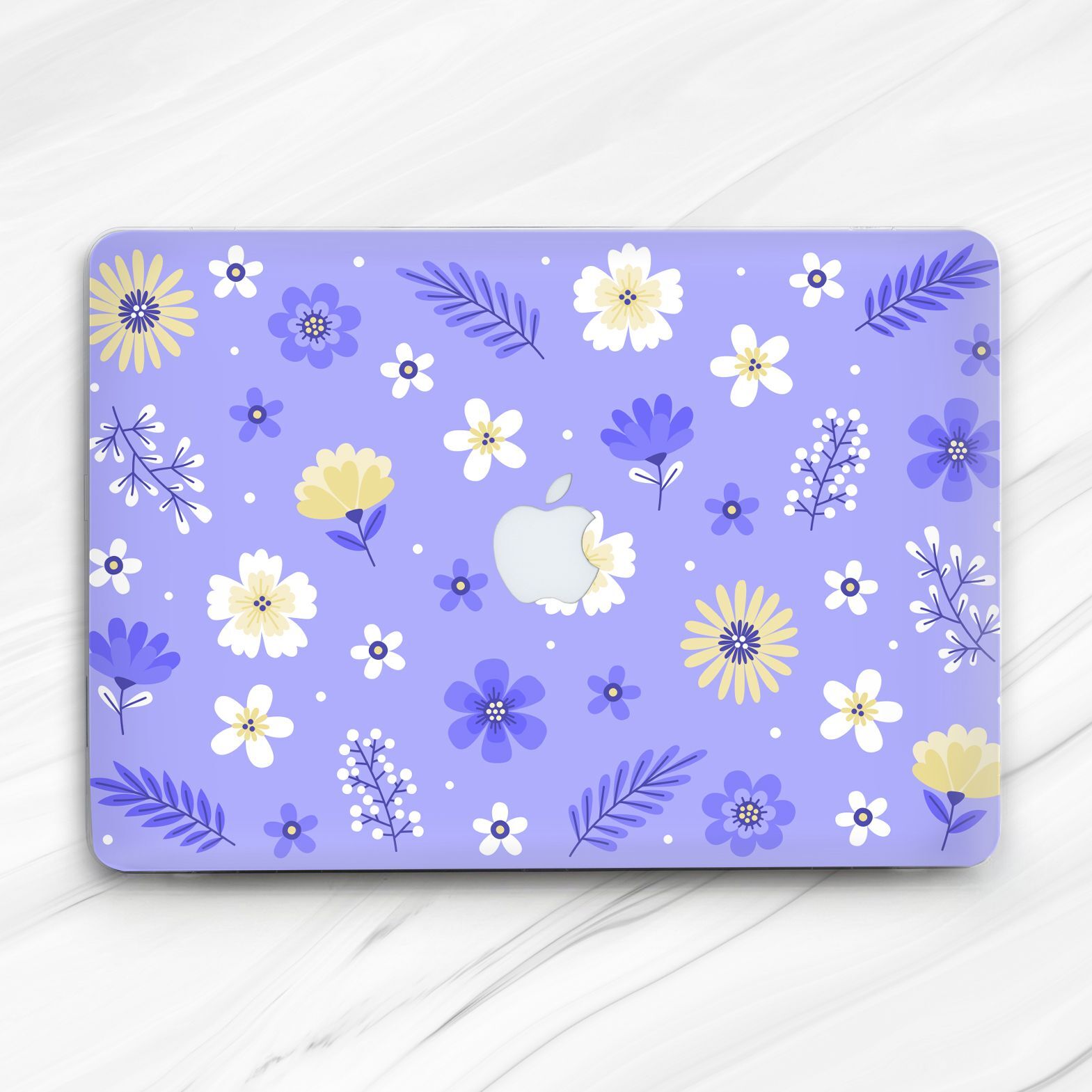 Elegant Flowers Leaf Purple Floral Hard Case For Macbook Air 13 Pro 16 13 14 15