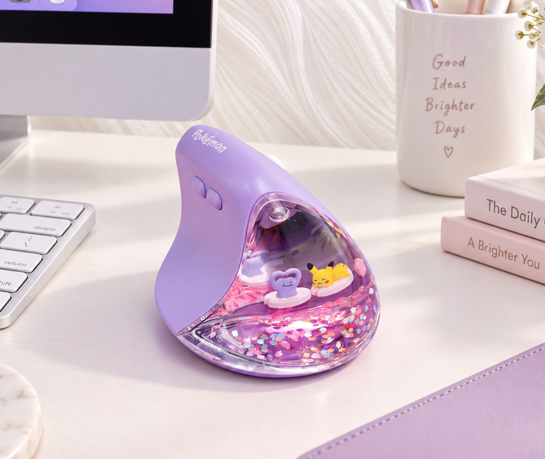 Pokemon Ditto Character Vertical Ergonomic Bluetooth Wireless Mouse Gaming