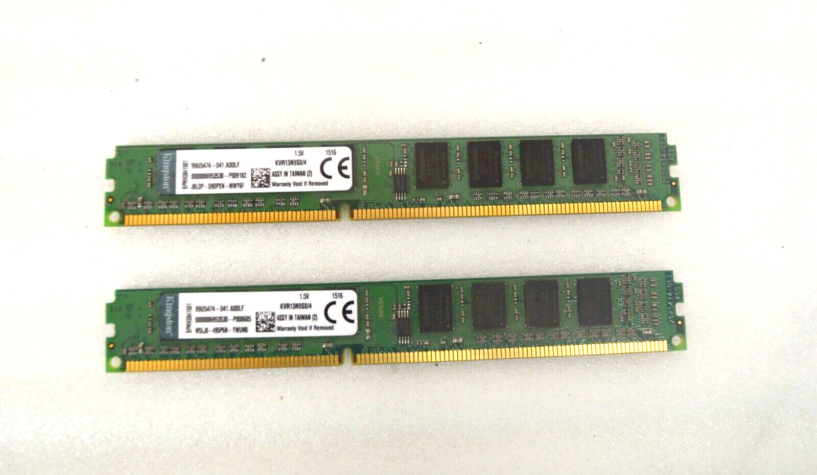 Kingston 8GB 2x4GB PC3-10600U DDR3 Low Profile Desktop Memory RAM KVR13N9S8/4