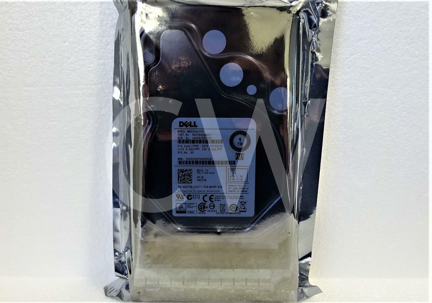 D3YV6 0D3YV6 DELL ENT 1TB 7.2K RPM 6G 3.5" SATA SERVER HDD Hard Drive MG03ACA100