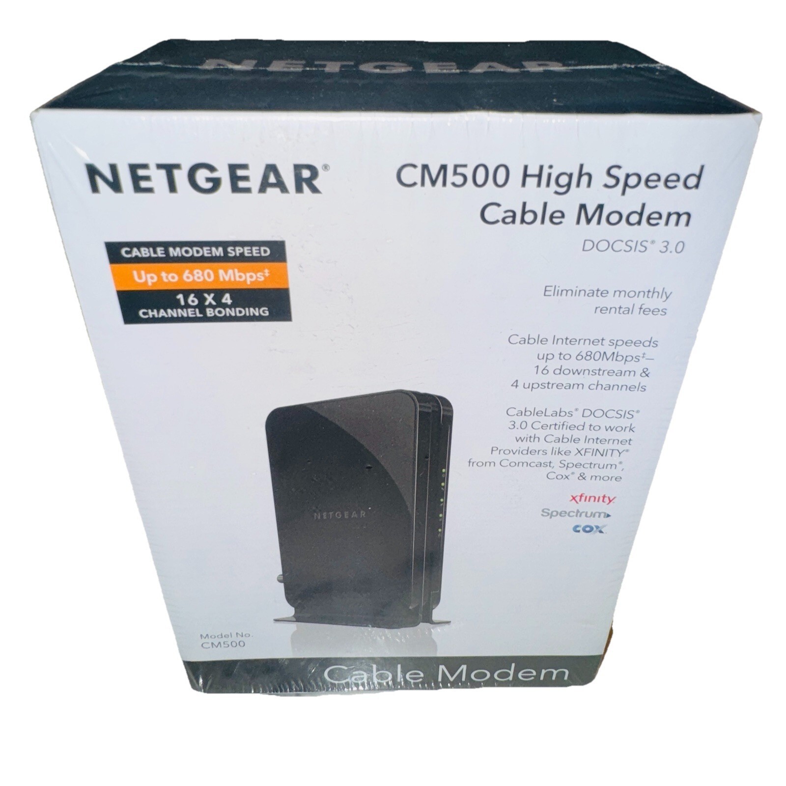 NETGEAR CM500-1AZNAS 16x4 DOCSIS 3.0 Cable Modem Speeds of 686mbps NEW SEALED