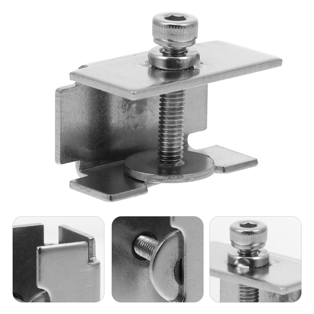 Silver Stainless Steel Glass Bed Clips 4Pcs Reusable 3D Printer Parts Clamp