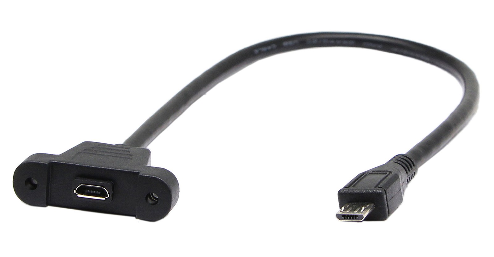 zdyCGTime 30cm Panel Mount Cable, Micro USB Male to Female, USB, black 