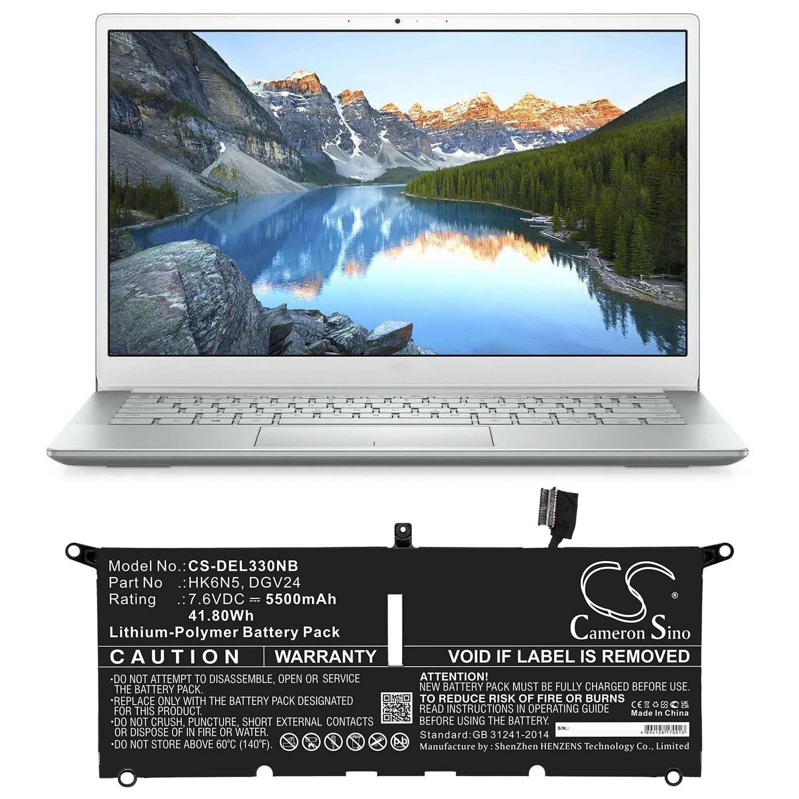 BATTERIE 5500mAh 7.6V HK6N5 DGV24 for Dell Inspiron 13 5390 Vostro 5390