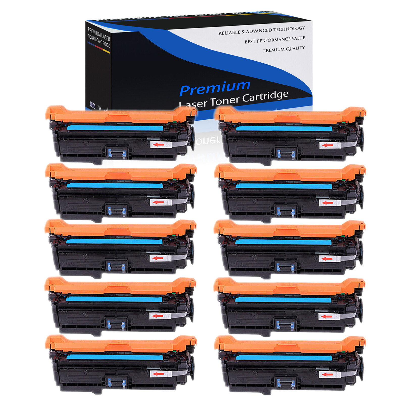 10PK Cyan CE261A 647A Toner Cartridge for HP LaserJet CM4540 MFP CM4540f CP4520