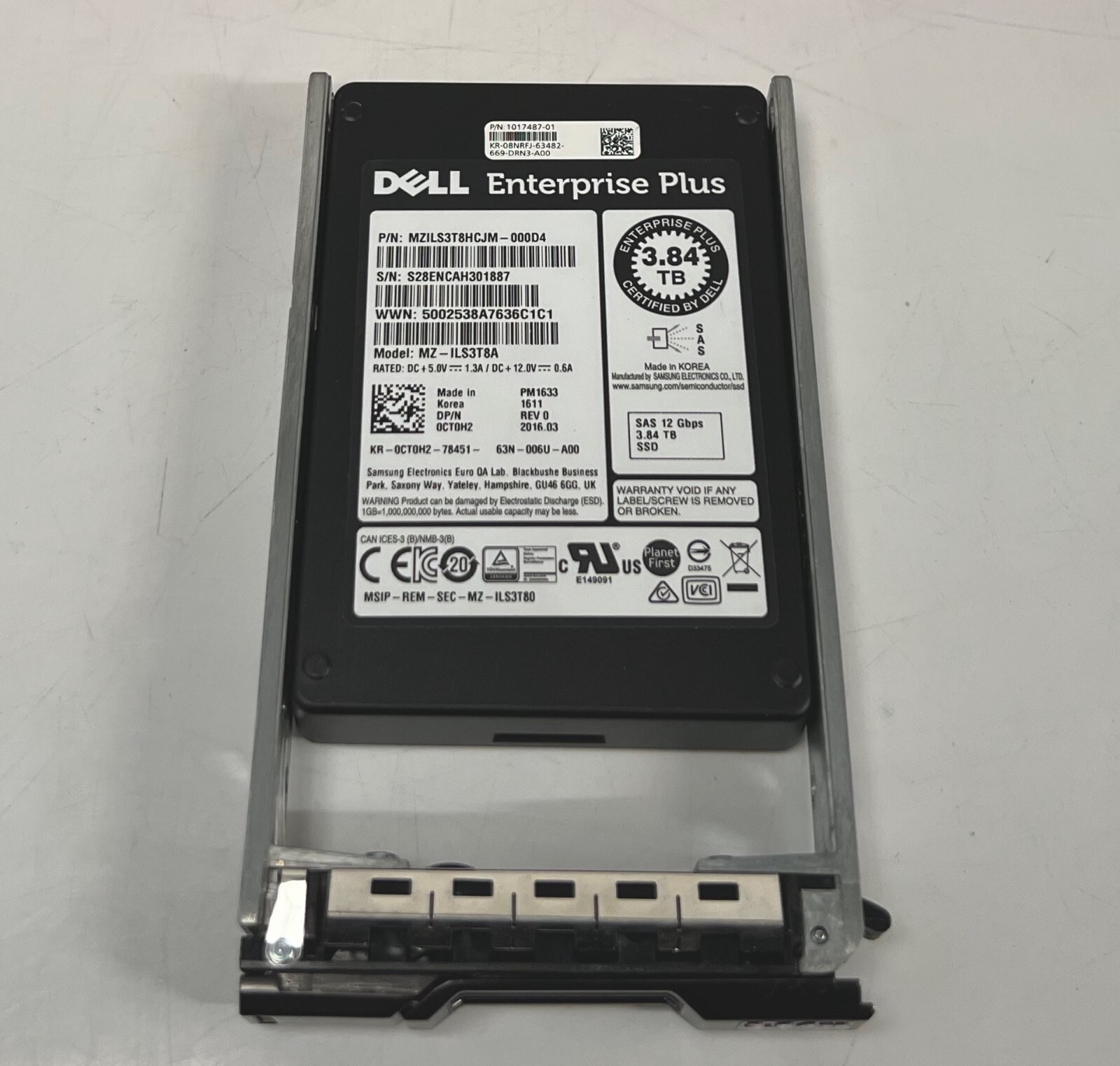 Dell CT0H2 Compellent 3.84TB SAS 12Gbps RI SFF (2.5 Inch) SSD - 3 Year Warranty
