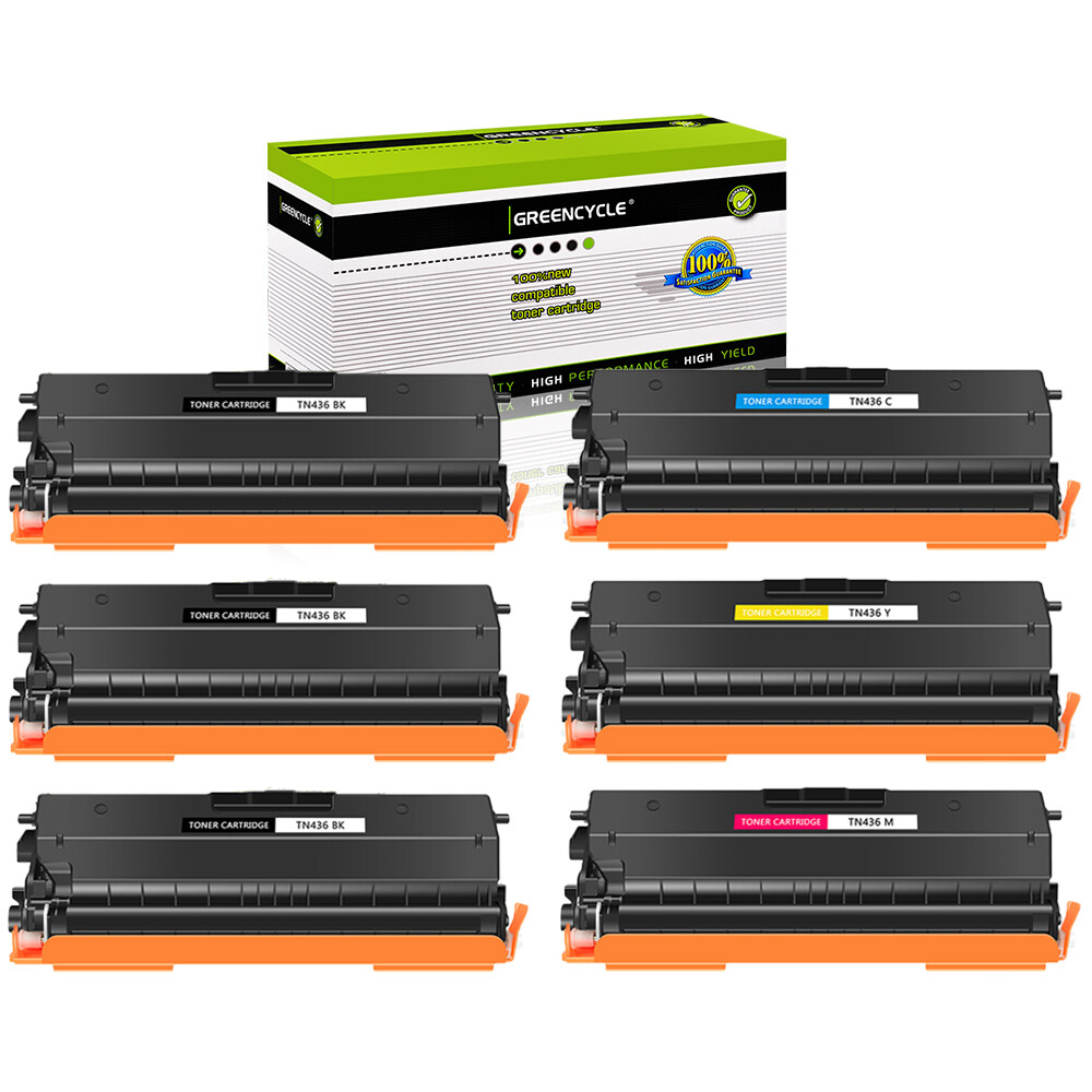 6PK TN436 BCMY Color Toner Work For Brother HL-L8260CDW MFC-L8900CDW L8610CDW