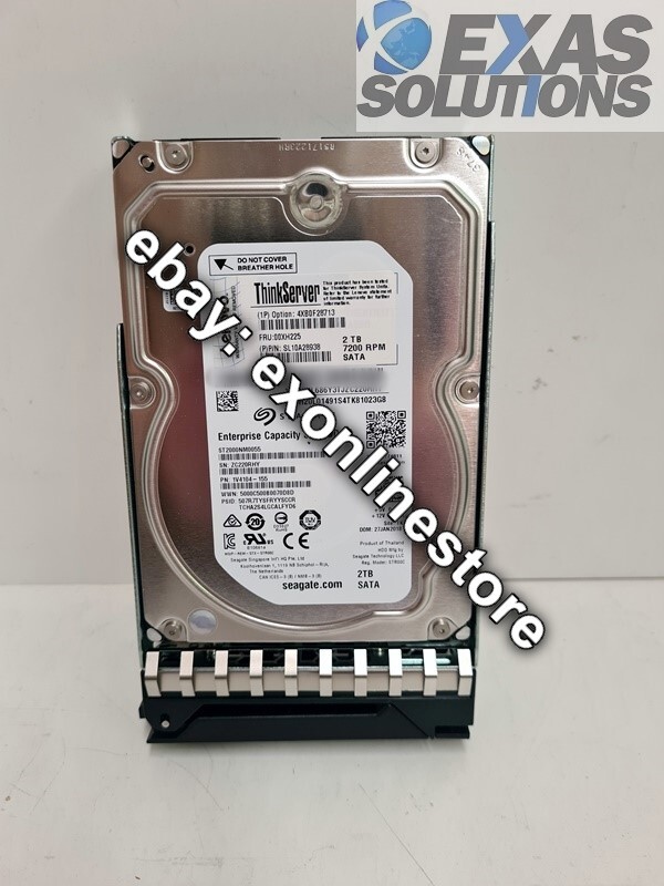 4XB0F28713 - ThinkServer Gen 5 3.5" 2TB 7.2K SATA 6Gbps HS HDD 00XH225