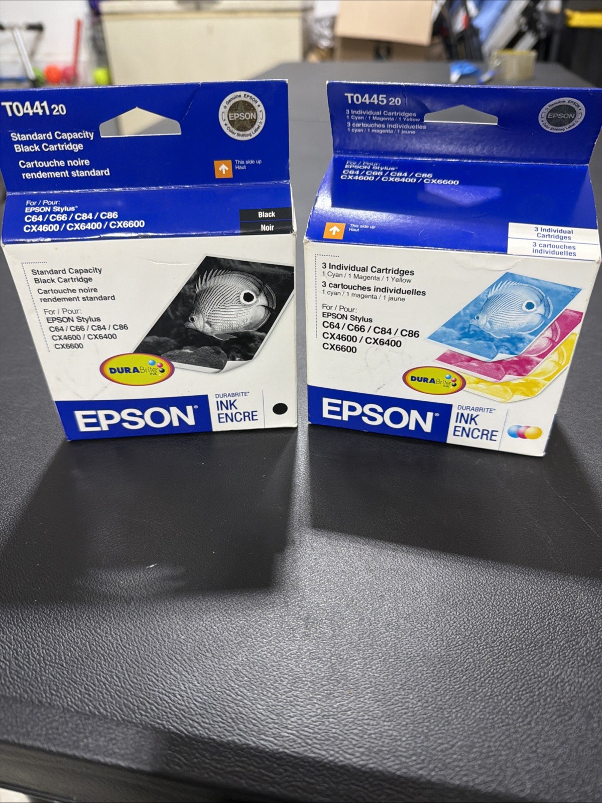 Epson DURABrite Ink Cartridges T044520 Color 3-Pack & T044120 Black Bundle