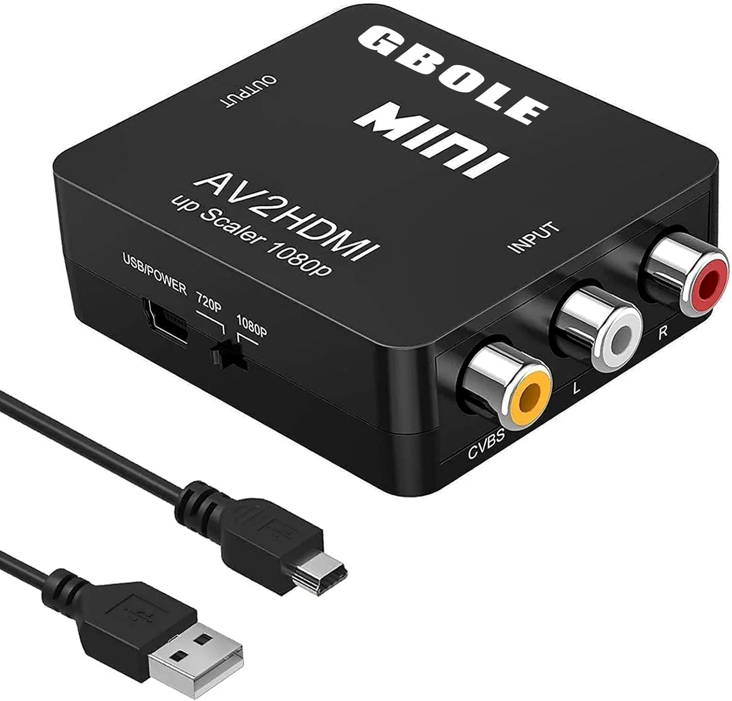 RCA to HDMI AV to HDMI Converter 1080P Mini RCA Composite CVBS AV to HDMI Video