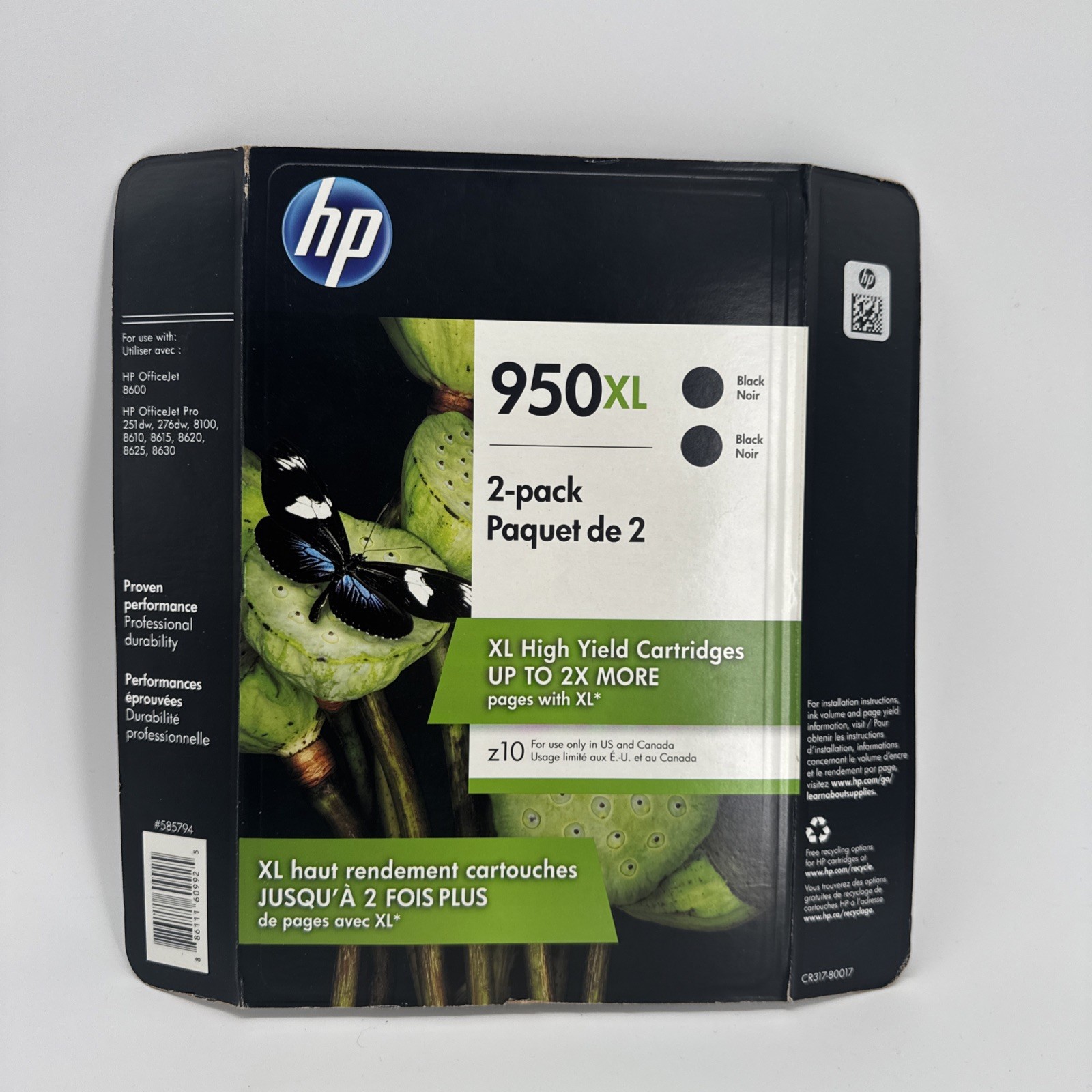 Authentic HP 950XL BLACK 2-Pack Ink Cartridges - New Sealed