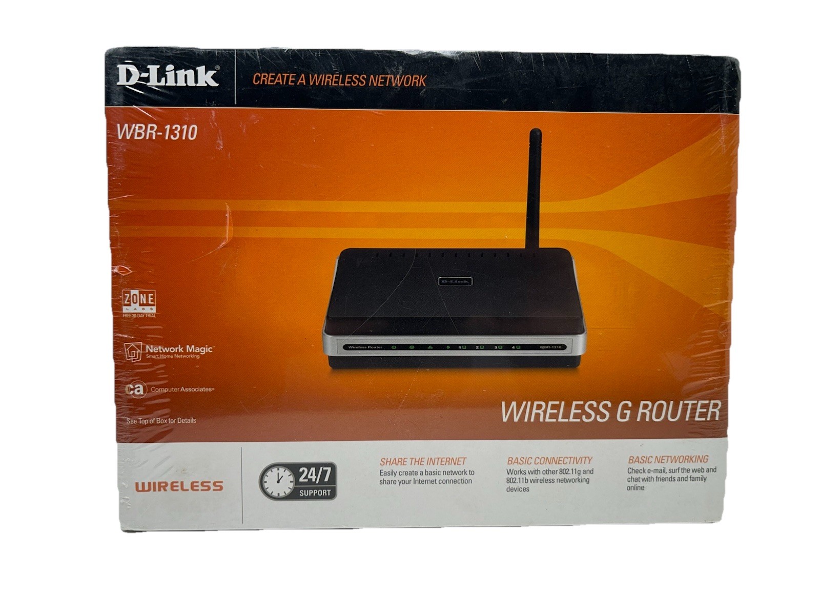 D-Link WBR-1310 Wireless GRouter 802.11g Four 10/100 NetworkPorts Factory Sealed
