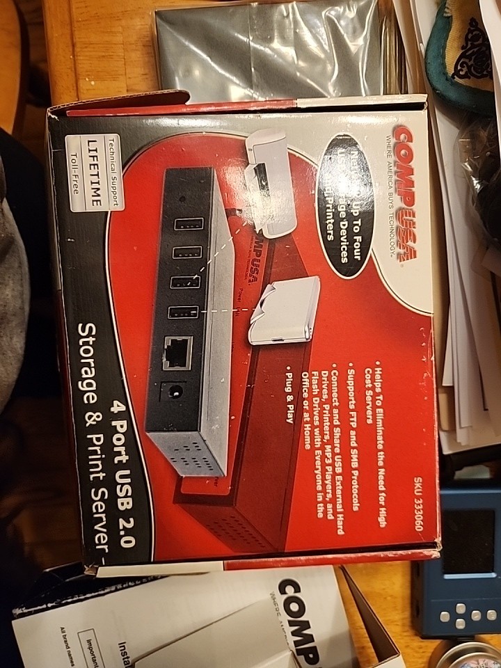 Comp USA 4-port USB 2.0 #333060 Storage And Print Server