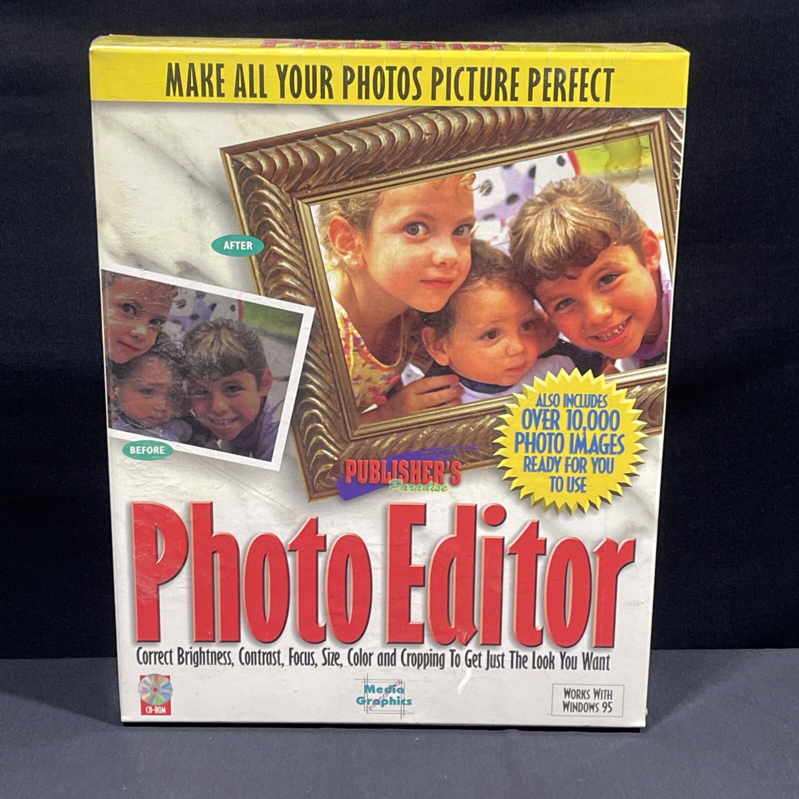 Vintage Media Graphics Publisher's Paradise Photo Editor CD-ROM Windows 95 New