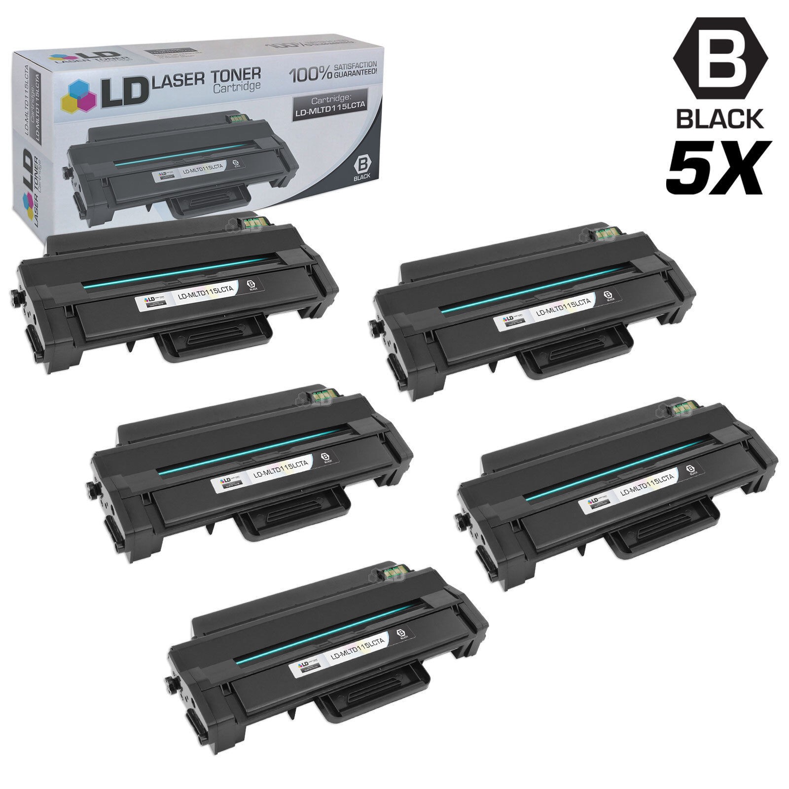 LD 5PK MLT-D115L Black Toner Cartridge for Samsung SL-M2820DW SL-M2870FW M2830DW