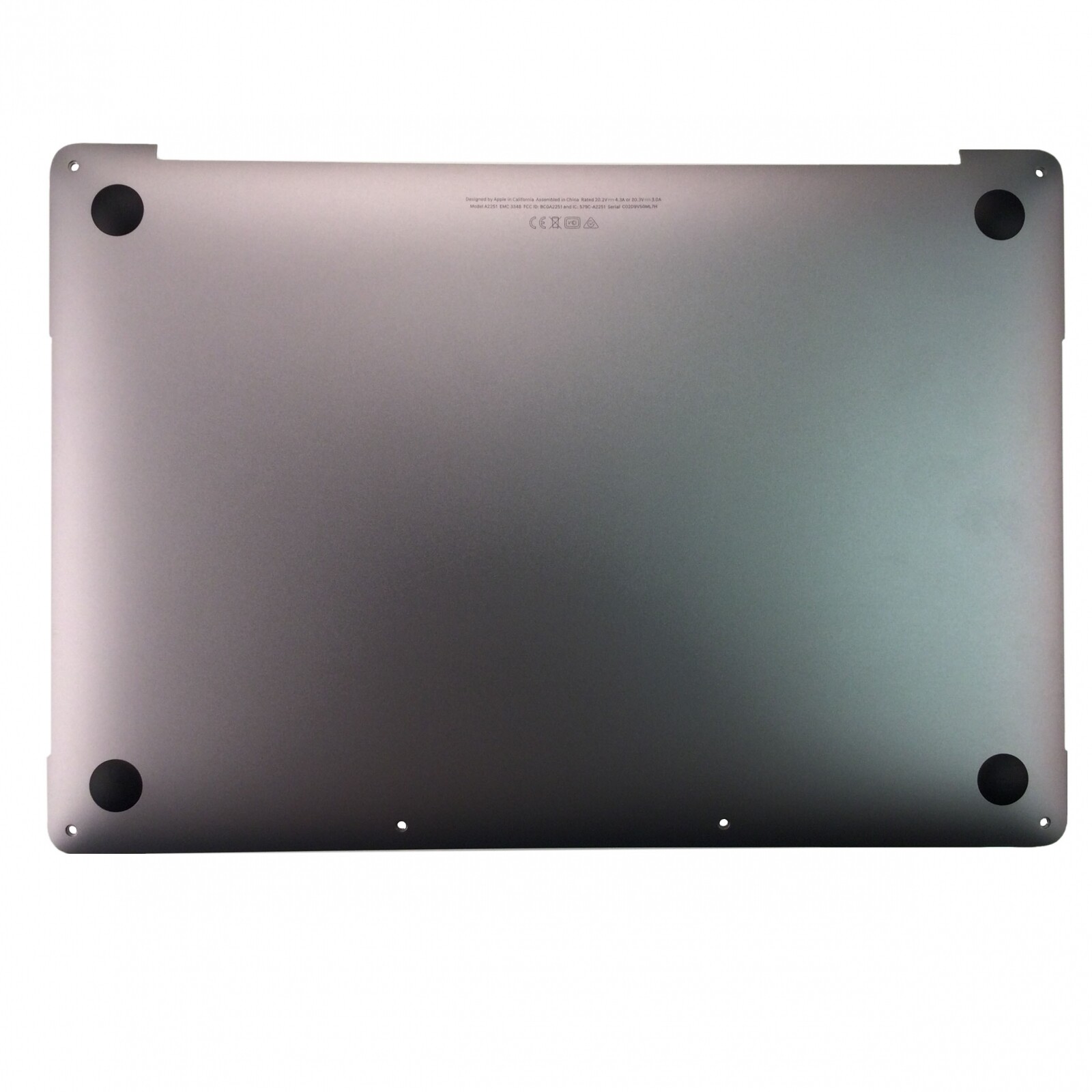 Space Gray Bottom Cover - Grade A - 2020 A2251 13 in. MacBook Pro