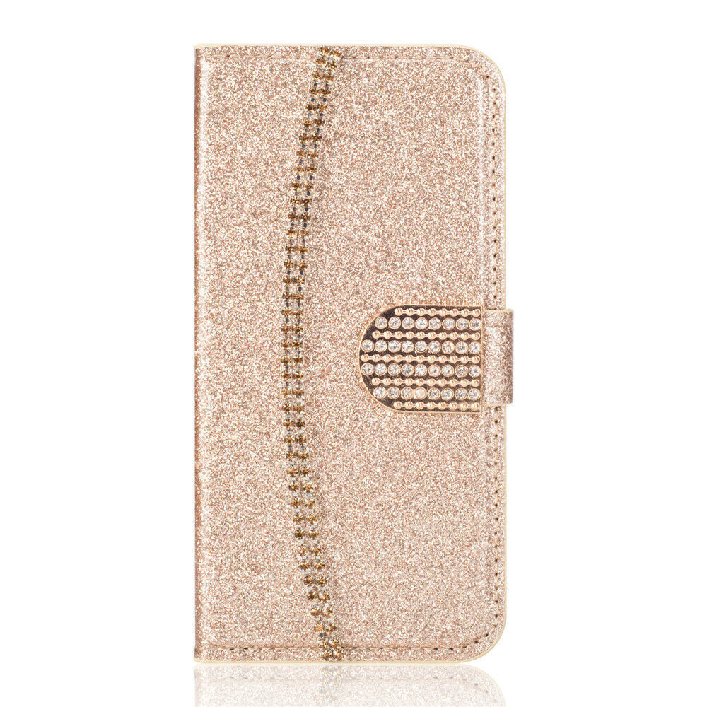 Flip Diamond Crystal Card Wallet Cover Case For S26 S25 S24 S23 S22 S20 S10 S21