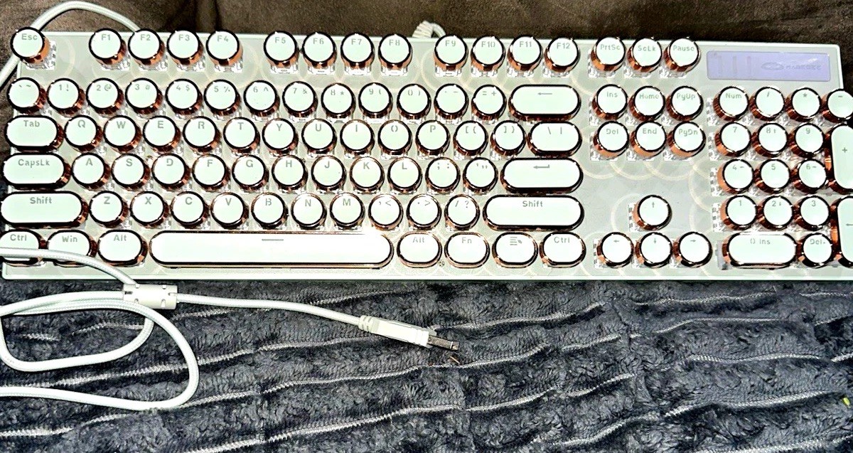 MAGEGEE MK-STORM Wired USB Mechanical Keyboard, White English QWERTY