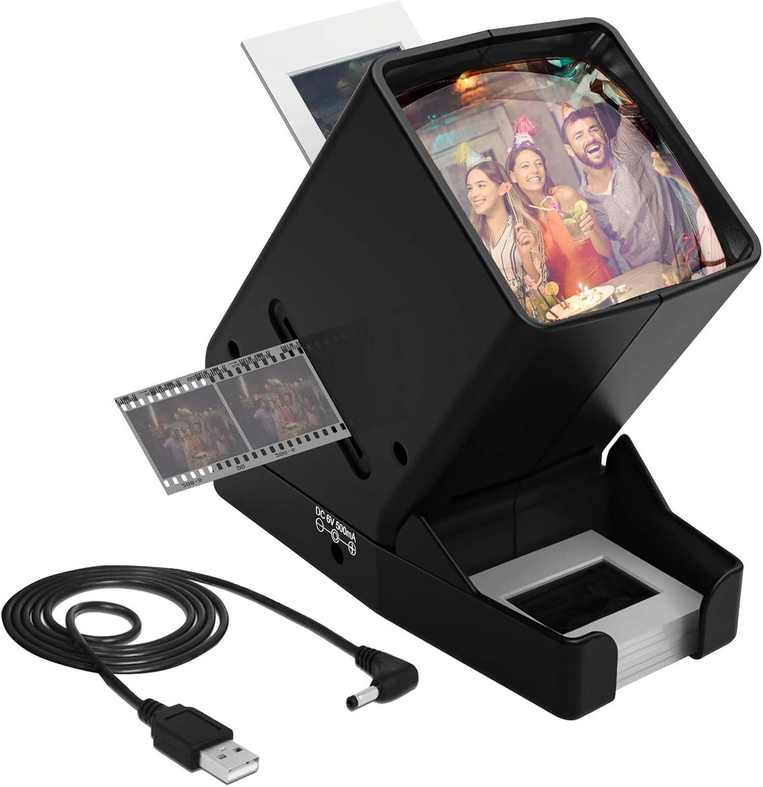 Slide Viewer with 3X Magnification LED Backlit for 35mm Slides and Film